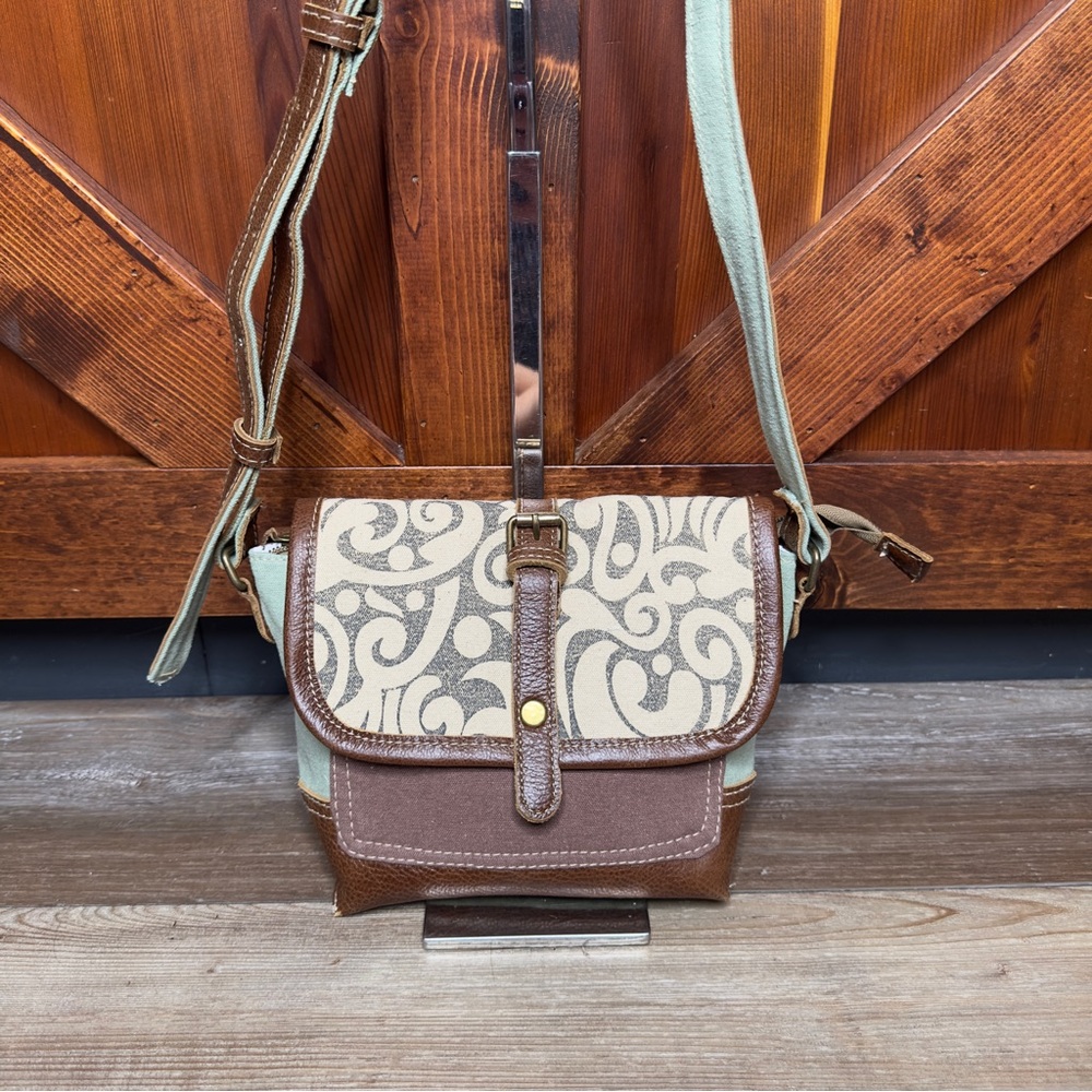 Myra Bag Leaf Print Small Crossbody Purse - Picture 6 of 12